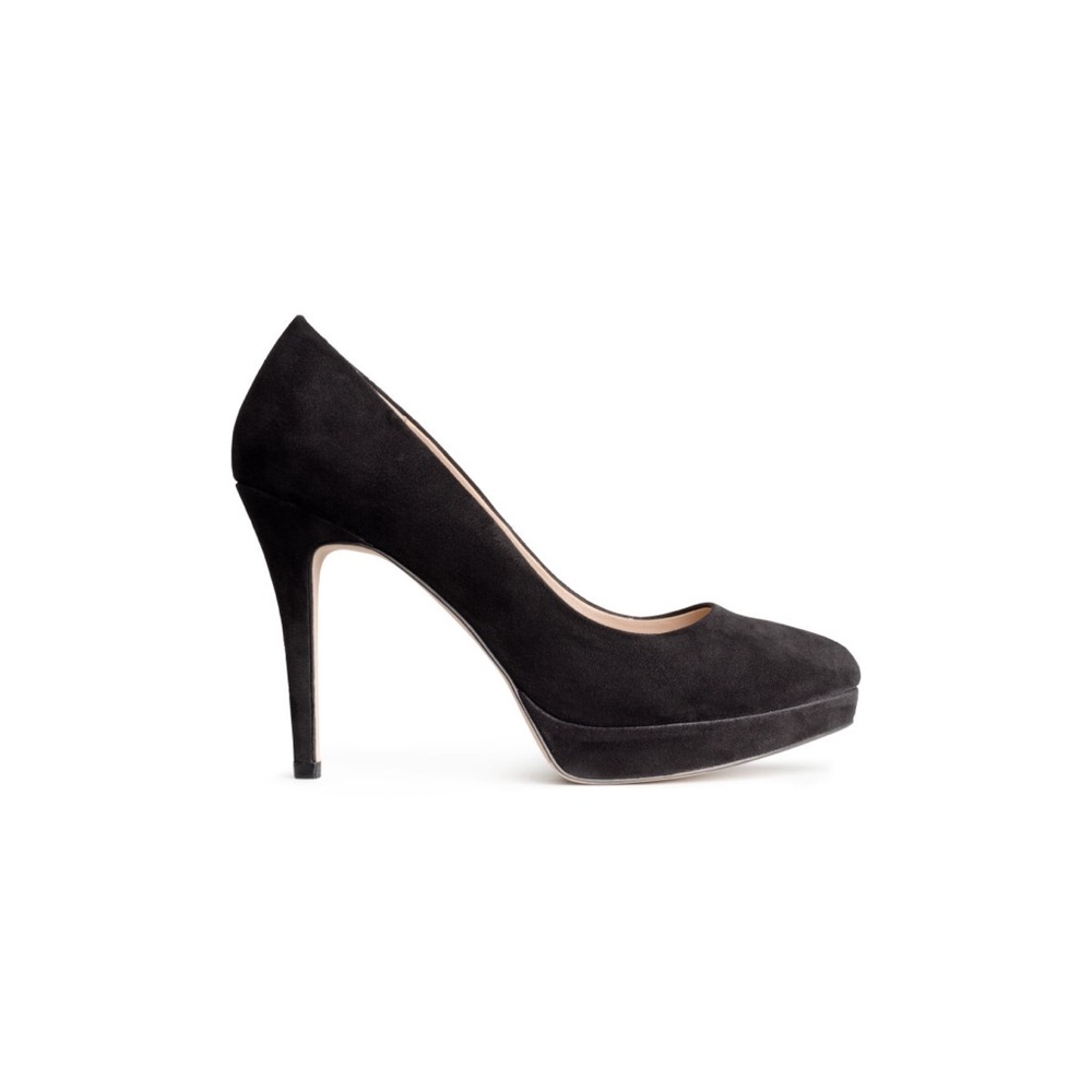 H&M • Black heels faux suede | platform | 3.5 inch